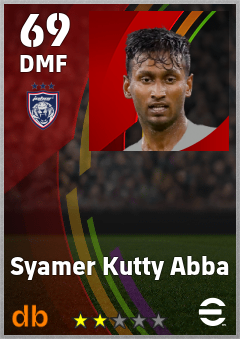 Syamer Kutty Abba — DMF, OVR 69, MAX 69