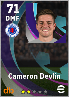 Cameron Devlin — DMF, OVR 71, MAX 71