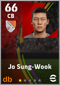 Jo Sung-Wook — CB, OVR 66, MAX 66