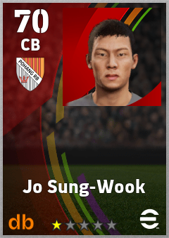 Jo Sung-Wook — CB, OVR 70, MAX 70