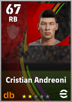 Cristian Andreoni — RB, OVR 67, MAX 67