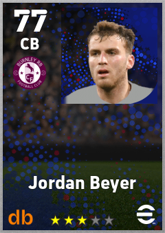 Jordan Beyer — CB, OVR 77, MAX 77