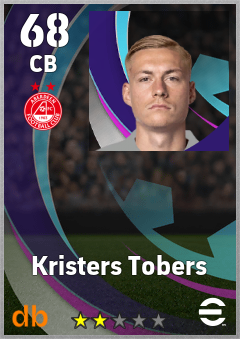 Kristers Tobers — CB, OVR 68, MAX 68