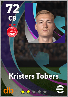 Kristers Tobers — CB, OVR 72, MAX 72