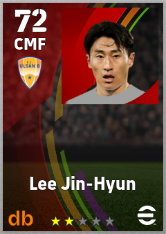Lee Jin-Hyun — CMF, OVR 72, MAX 72