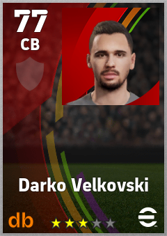 Darko Velkovski — CB, OVR 77, MAX 77