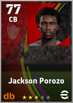 Jackson Porozo — CB, OVR 77, MAX 77