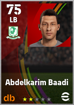 Abdelkarim Baadi — LB, OVR 75, MAX 75