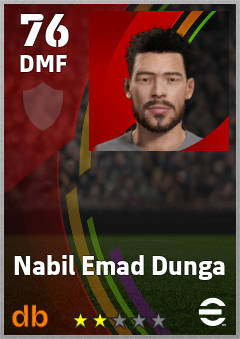 Nabil Emad Dunga — DMF, OVR 76, MAX 76
