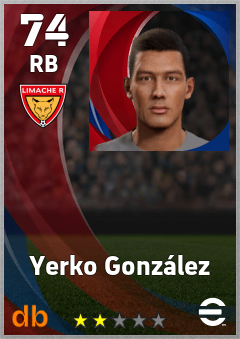 Yerko González — RB, OVR 74, MAX 74