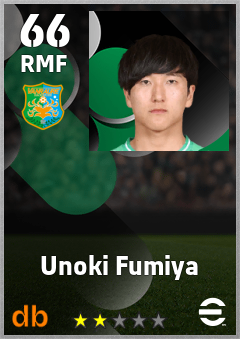 Unoki Fumiya — RMF, OVR 66, MAX 66
