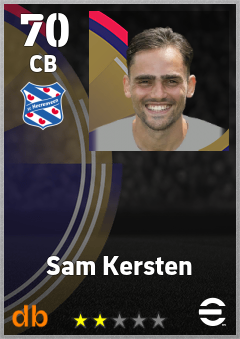 Sam Kersten — CB, OVR 70, MAX 70