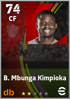 B. Mbunga Kimpioka — CF, OVR 74, MAX 74