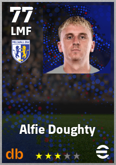 Alfie Doughty — LMF, OVR 77, MAX 77