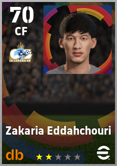 Zakaria Eddahchouri — CF, OVR 70, MAX 70