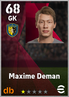 Maxime Deman — GK, OVR 68, MAX 68