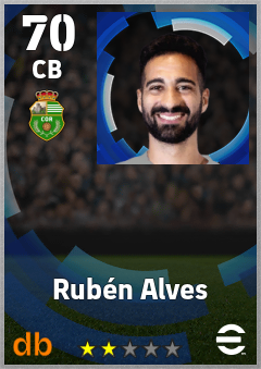 Rubén Alves — CB, OVR 70, MAX 70