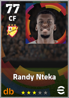 Randy Nteka — CF, OVR 77, MAX 77
