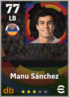 Manu Sánchez — LB, OVR 77, MAX 77