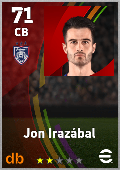 Jon Irazábal — CB, OVR 71, MAX 71