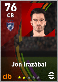 Jon Irazábal — CB, OVR 76, MAX 76