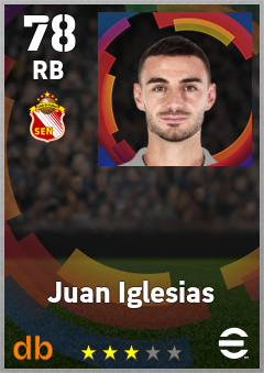 Juan Iglesias — RB, OVR 78, MAX 78