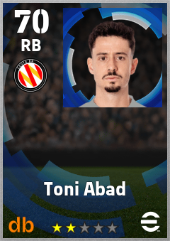 Toni Abad — RB, OVR 70, MAX 70