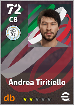 Andrea Tiritiello — CB, OVR 72, MAX 72