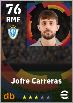 Jofre Carreras — RMF, OVR 76, MAX 76
