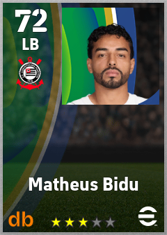 Matheus Bidu — LB, OVR 72, MAX 72