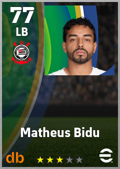 Matheus Bidu — LB, OVR 77, MAX 77