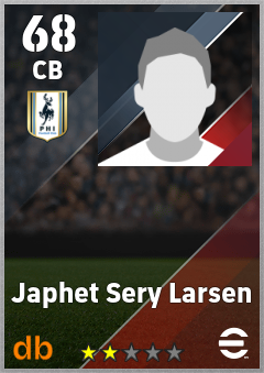 Japhet Sery Larsen — CB, OVR 68, MAX 68