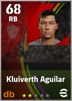 Kluiverth Aguilar — RB, OVR 68, MAX 68