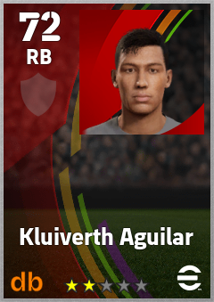 Kluiverth Aguilar — RB, OVR 72, MAX 72