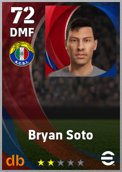 Bryan Soto — DMF, OVR 72, MAX 72
