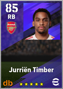 Jurriën Timber — RB, OVR 85, MAX 93