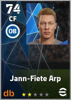 Jann-Fiete Arp — CF, OVR 74, MAX 74