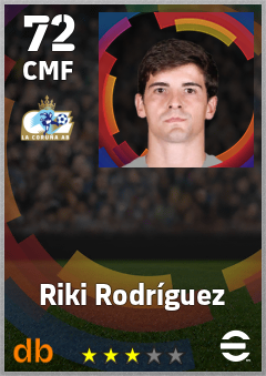 Riki Rodríguez — CMF, OVR 72, MAX 72