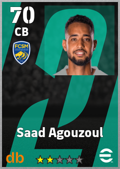 Saad Agouzoul — CB, OVR 70, MAX 70