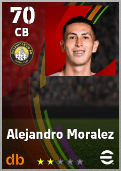 Alejandro Moralez — CB, OVR 70, MAX 70