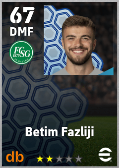 Betim Fazliji — DMF, OVR 67, MAX 67
