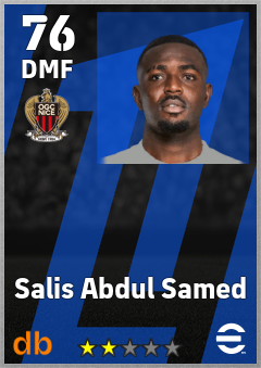 Salis Abdul Samed — DMF, OVR 76, MAX 76