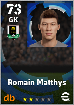 Romain Matthys — GK, OVR 73, MAX 73