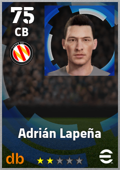 Adrián Lapeña — CB, OVR 75, MAX 75