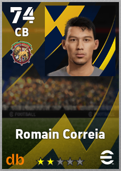 Romain Correia — CB, OVR 74, MAX 74