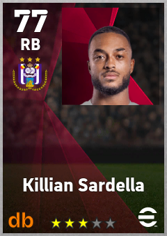 Killian Sardella — RB, OVR 77, MAX 77