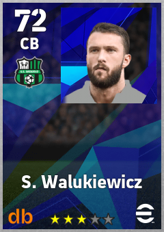 S. Walukiewicz — CB, OVR 72, MAX 72