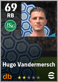 Hugo Vandermersch — RB, OVR 69, MAX 69