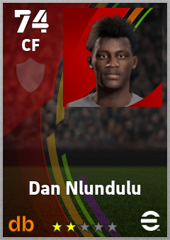 Dan Nlundulu — CF, OVR 74, MAX 74