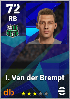 I. Van der Brempt — RB, OVR 72, MAX 72